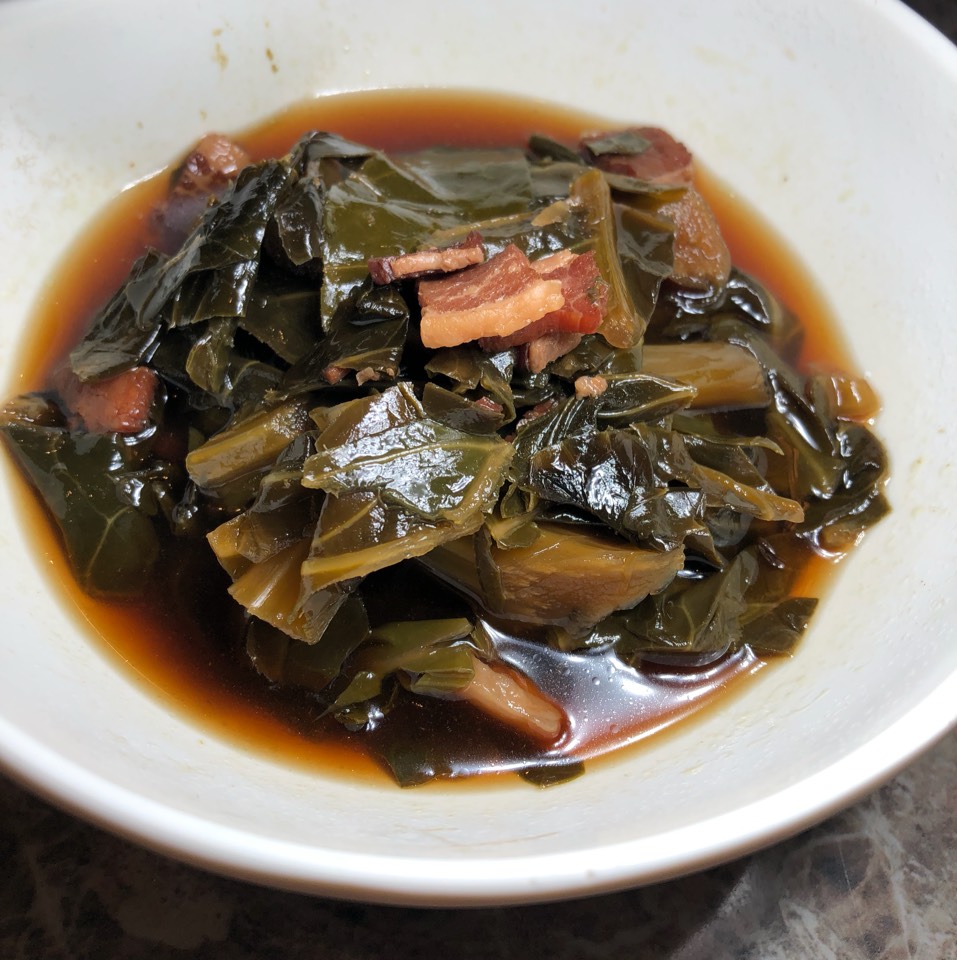 Dashi Braised Collard Greens from Tokyo Fried Chicken Co. on #foodmento http://foodmento.com/dish/47668