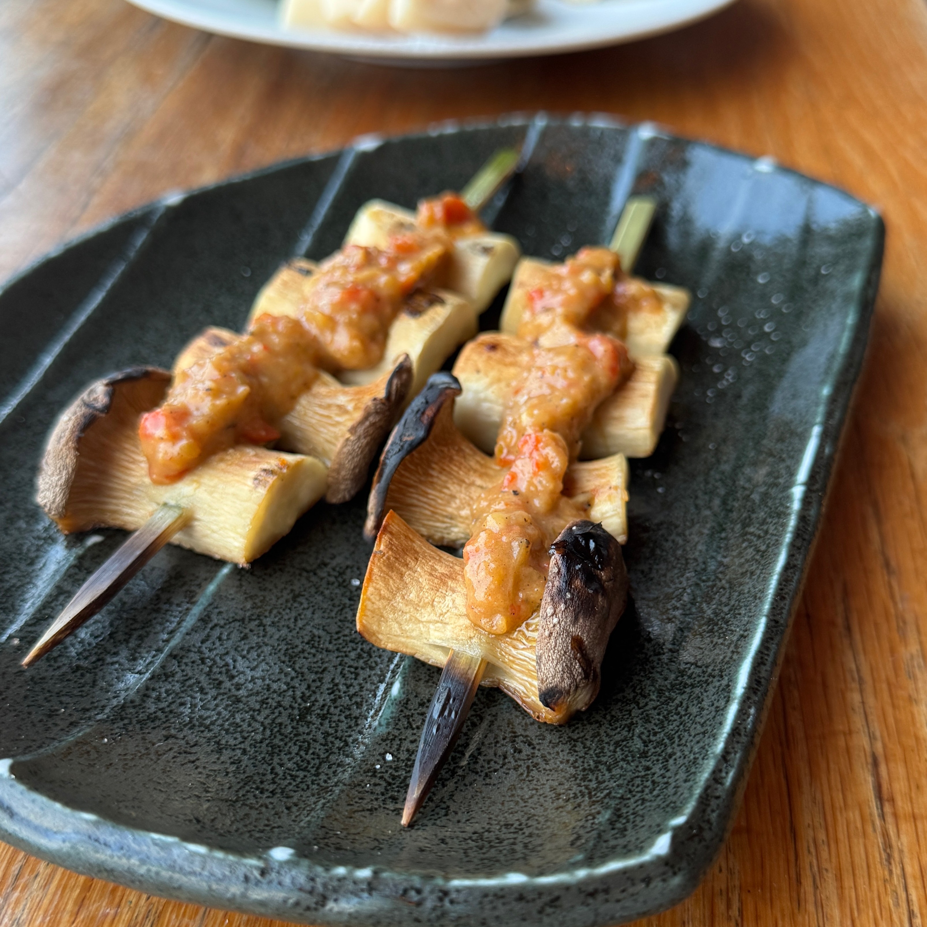 Eringii Kushiyaki (King Trumpet Mushroom Skewer) $11 at Tsubaki on #foodmento http://foodmento.com/place/12281