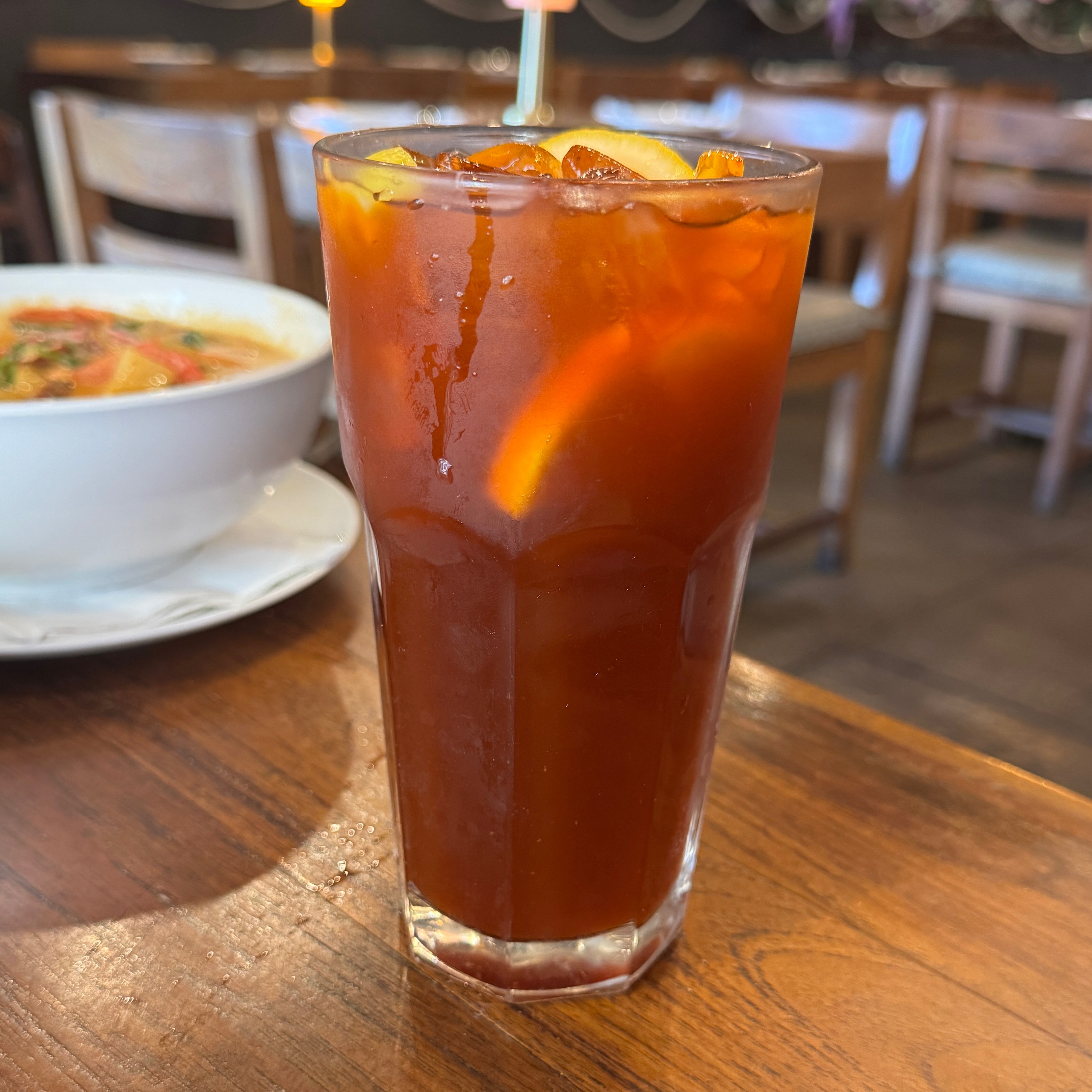 Lemon Thai Iced Tea $5 at Noree Thai on Beverly by Chef Fern & Chef Pla on #foodmento http://foodmento.com/place/12293