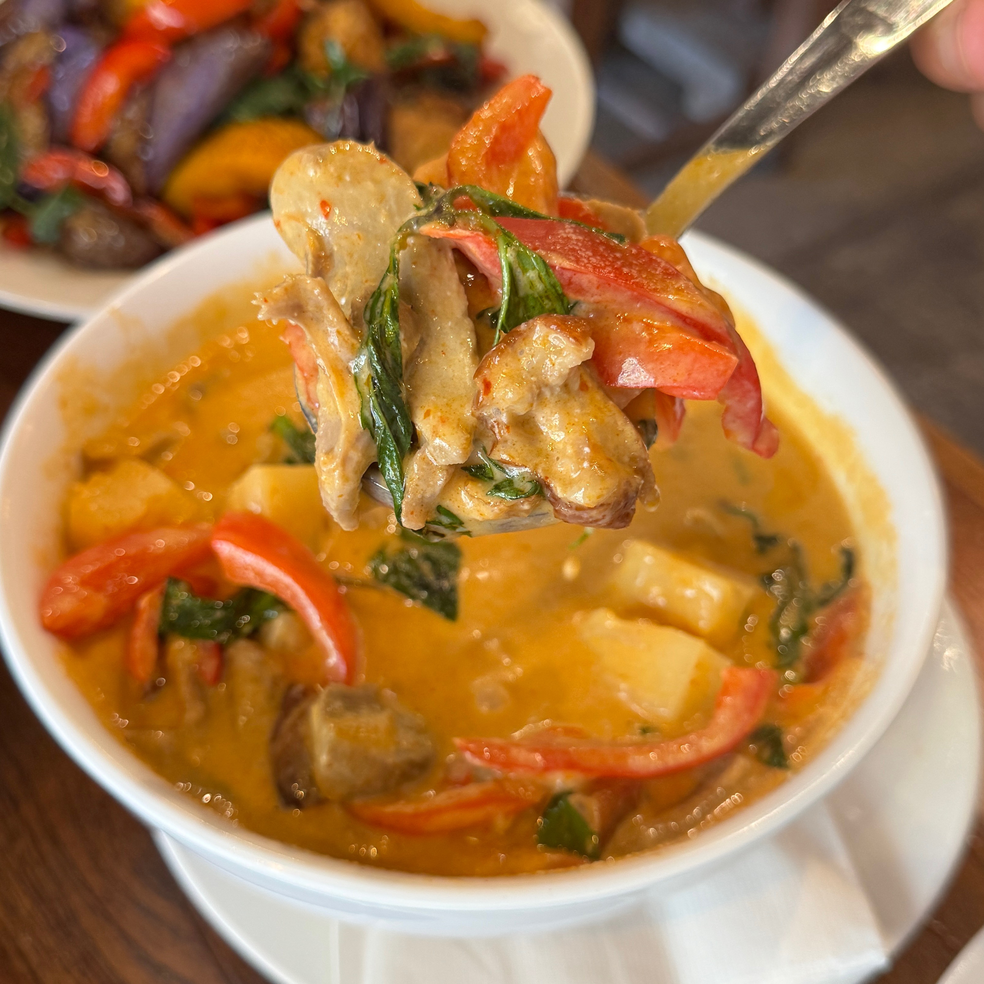 Roasted Duck Pineapple Curry $18 at Noree Thai on Beverly by Chef Fern & Chef Pla on #foodmento http://foodmento.com/place/12293