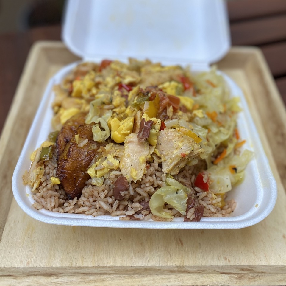 Ackee and Saltfish with Calaloo at Ackee Bamboo Jamaican Cuisine on #foodmento http://foodmento.com/place/12595