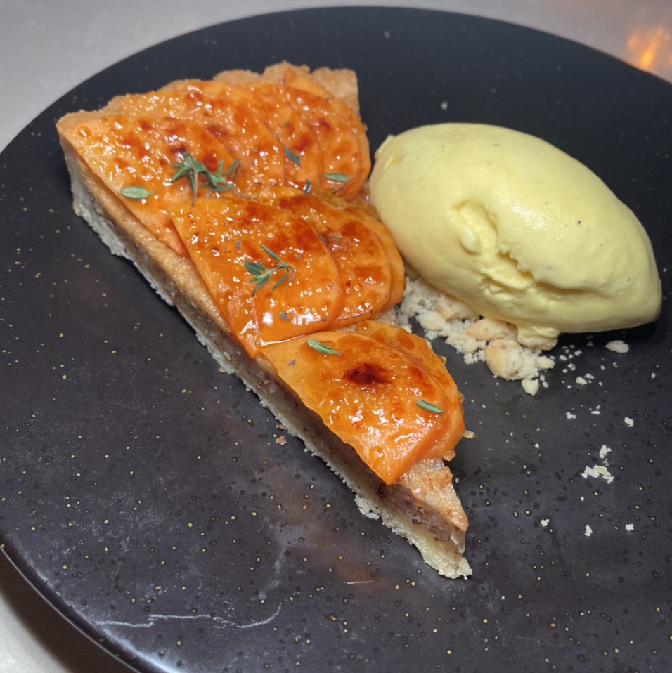 Bruleed Persimmon Almond Tart at Santuari on #foodmento http://foodmento.com/place/12781