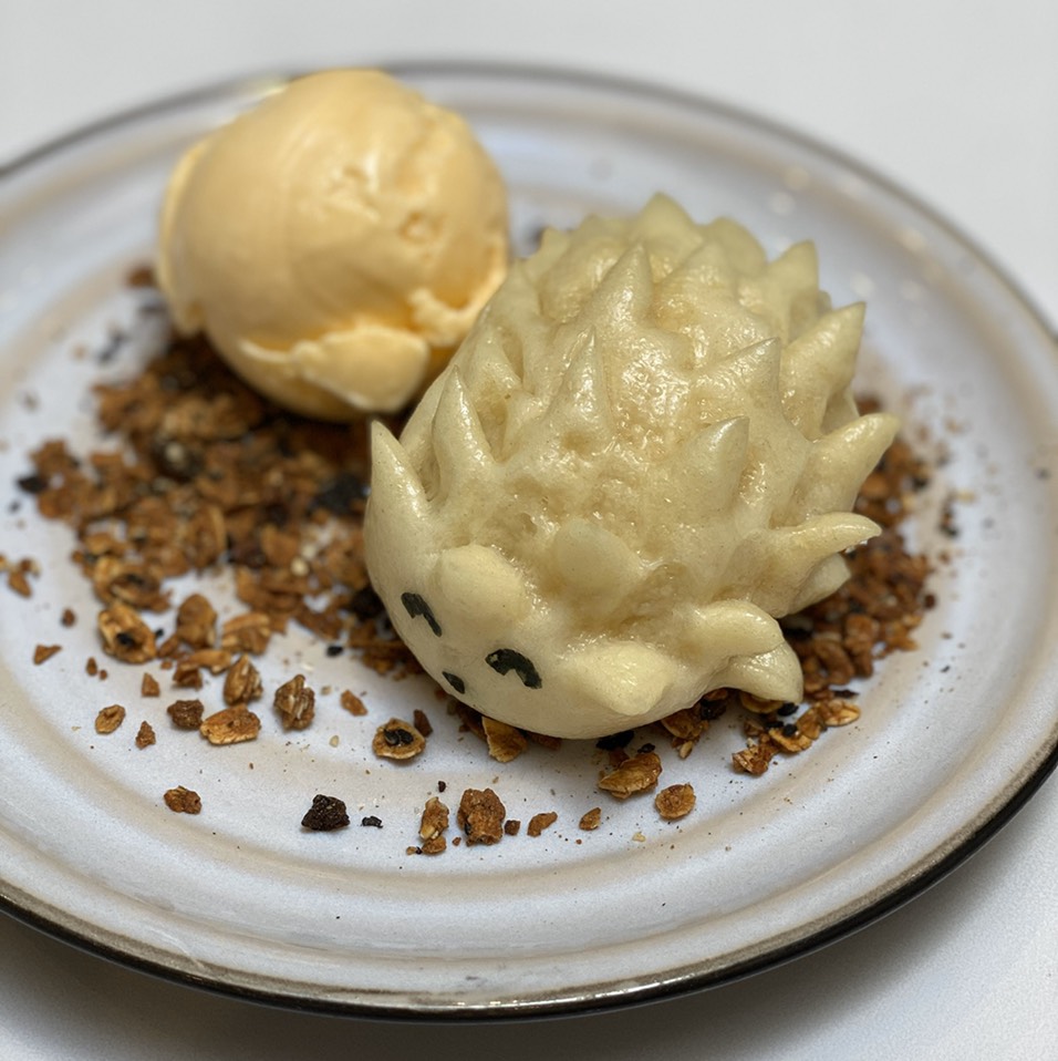 Hedgehog Bao (Dark Chocolate, Sesame Granola, Vanilla Ice Cream) at Ms. Chi on #foodmento http://foodmento.com/place/12792