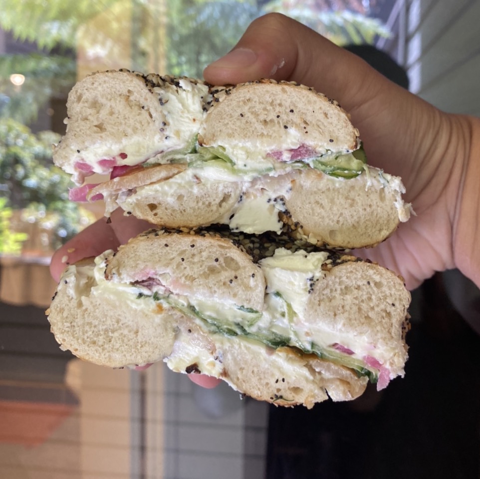 Trout Bagel Sandwich from Maury’s Bagels on #foodmento http://foodmento.com/dish/50359