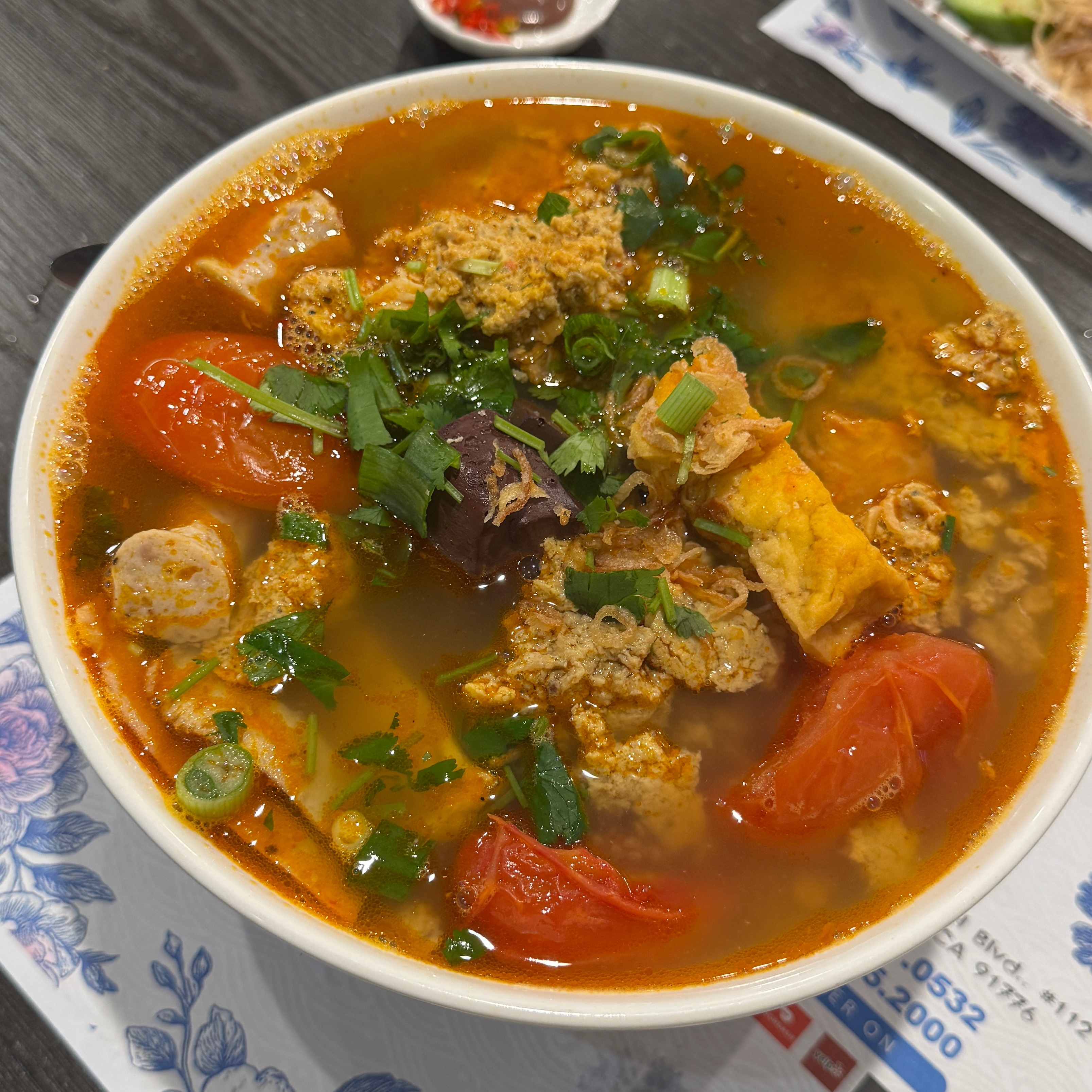 Bun Rieu (Vietnamese Crab Noodle Soup) $17 at Com Tam Thuan Kieu on #foodmento http://foodmento.com/place/12993