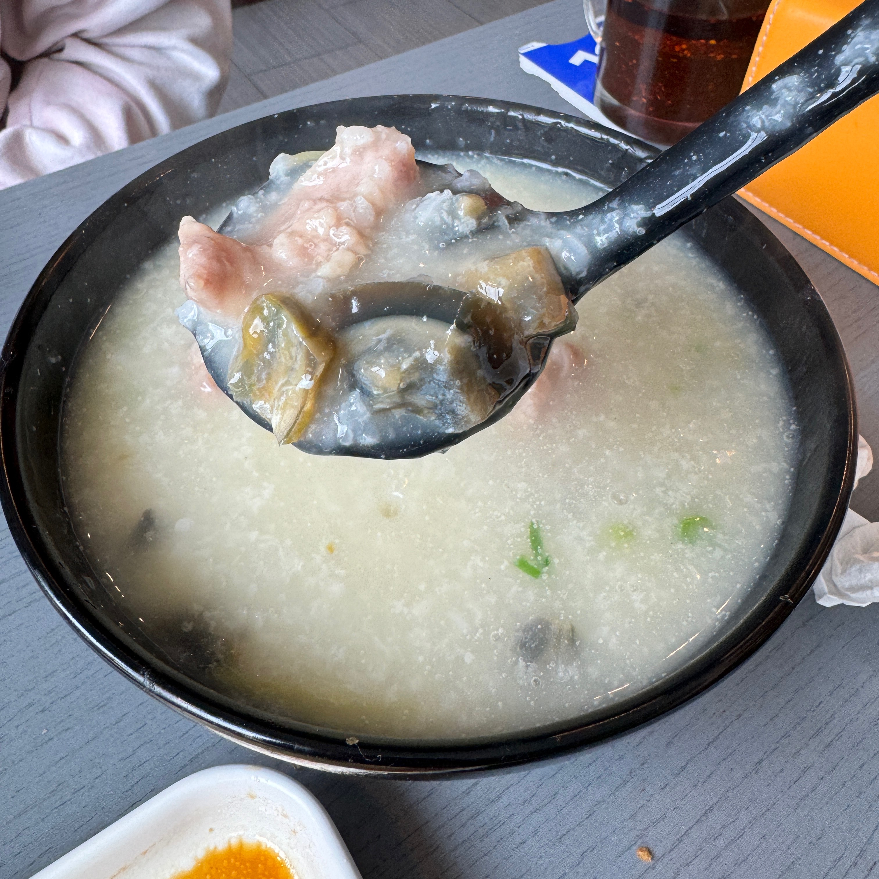 Pork & Preserved Egg Porridge Congee $8.50 at Mr. Champion (冠軍) on #foodmento http://foodmento.com/place/13023