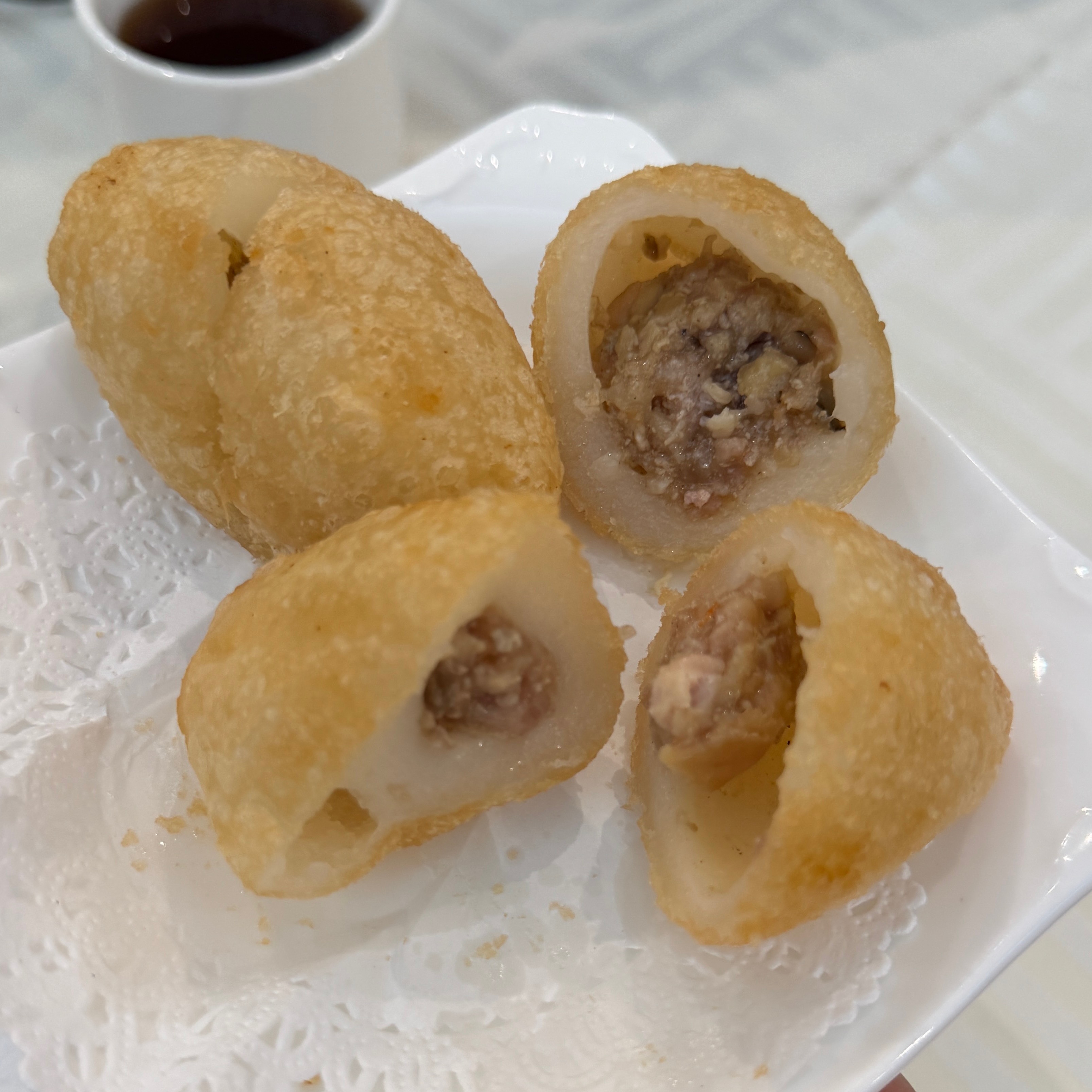 Deep Fried Pork Dumplings (Ham Sui Gao) $7 at NBC Seafood Restaurant on #foodmento http://foodmento.com/place/13076