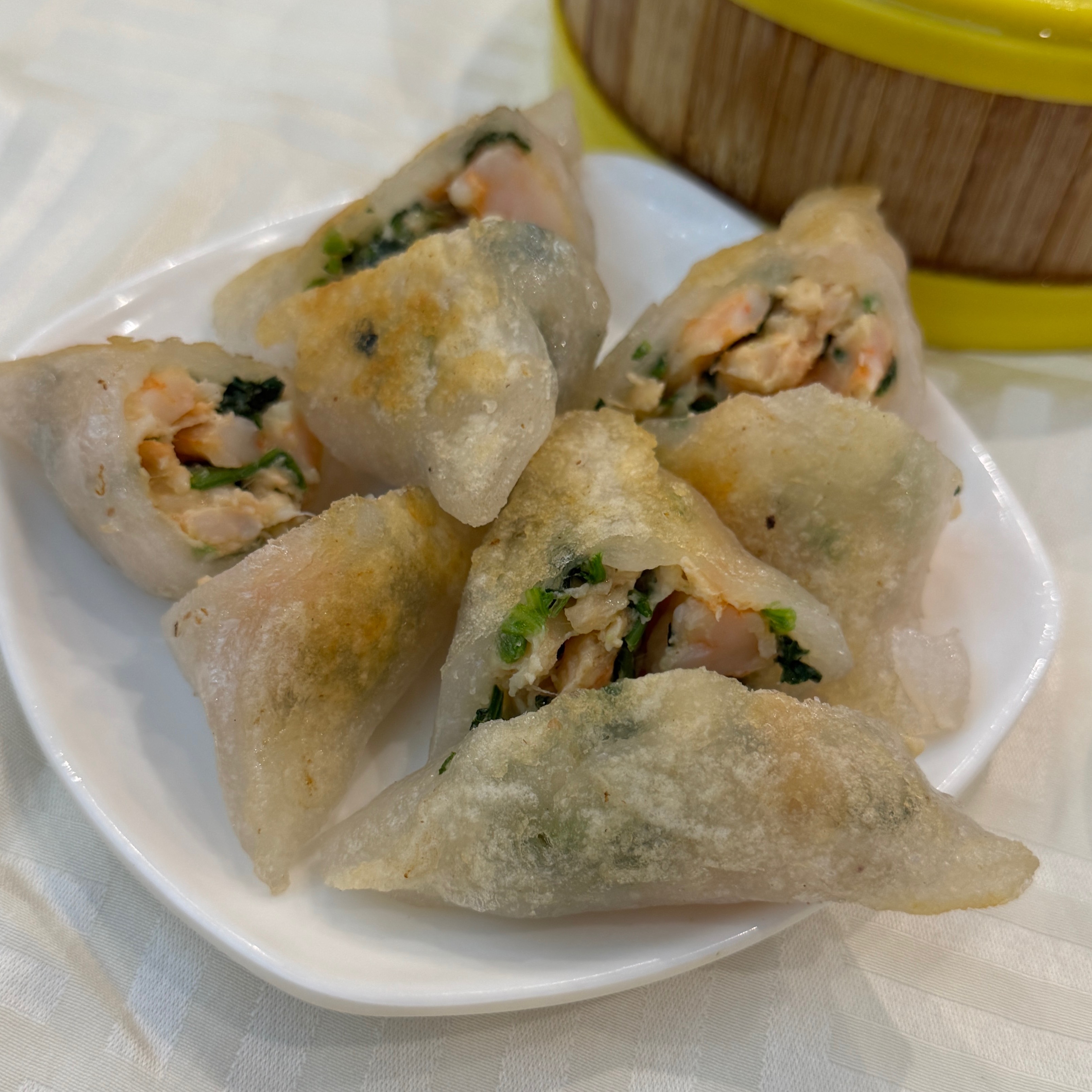 Pan Fried Shrimp & Spinach Dumplings $8 at NBC Seafood Restaurant on #foodmento http://foodmento.com/place/13076
