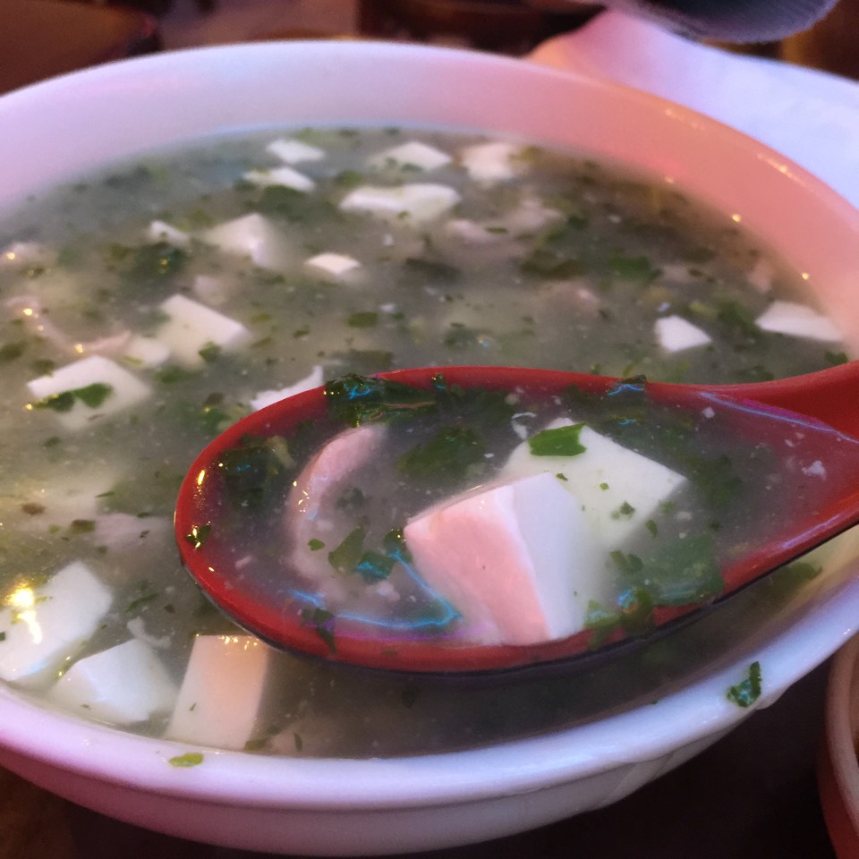 Shredded Pork, Tofu, Shepard's Purse Soup from Shanghai Dumpling (formerly Shanghai Café Deluxe) on #foodmento http://foodmento.com/dish/24792