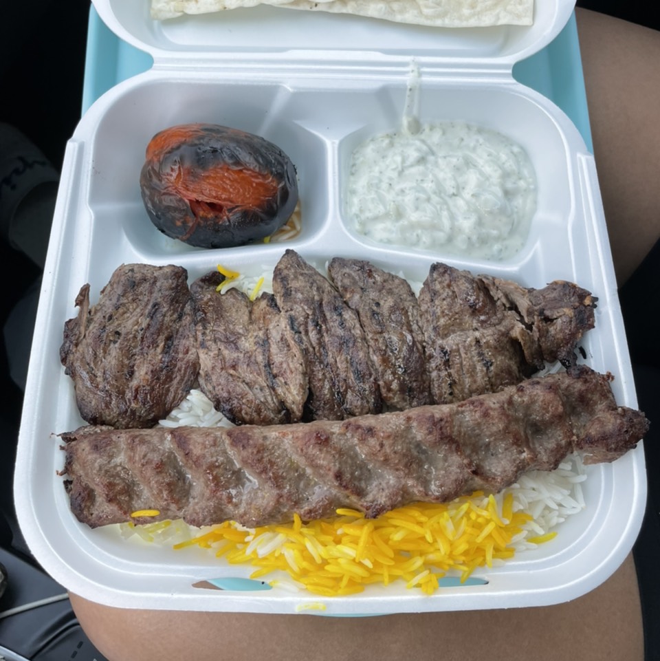 Soltani Kabab Plate (Shish Kabob, Beef Luleh Kebab) on #foodmento http://foodmento.com/dish/51503