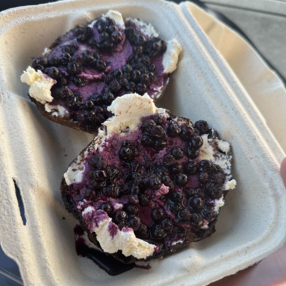 Blueberry Haze (Wild Blueberry Buckwheat Bagel) Special $12 at Courage Bagels on #foodmento http://foodmento.com/place/13301