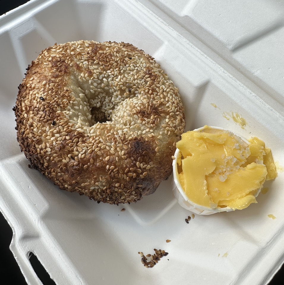 Rip & Dip (Sesame Salt Bagel + Salted Butter) $6 from Courage Bagels on #foodmento http://foodmento.com/dish/55102