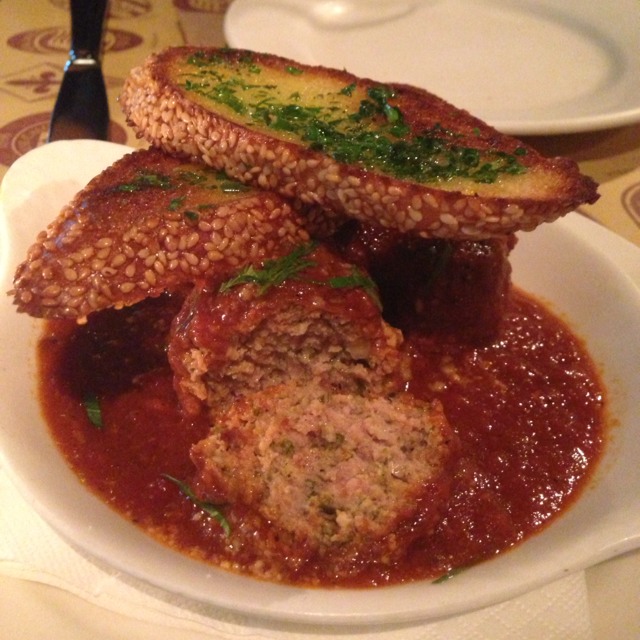 Meatballs Al Forno from Pizzeria Mozza on #foodmento http://foodmento.com/dish/5024