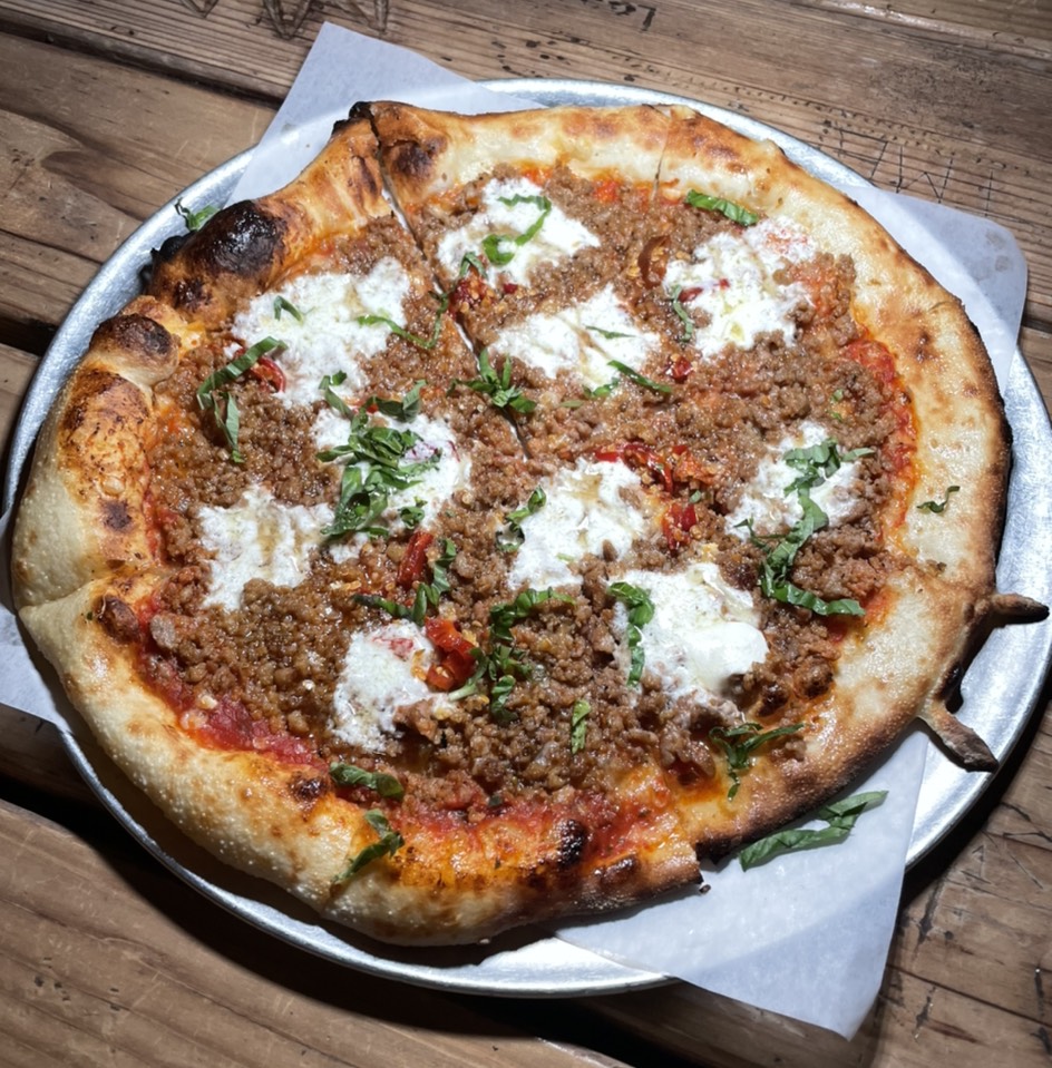 The Besio Pizza (Spicy Fennel Sausage) at Alpine Inn on #foodmento http://foodmento.com/place/13572
