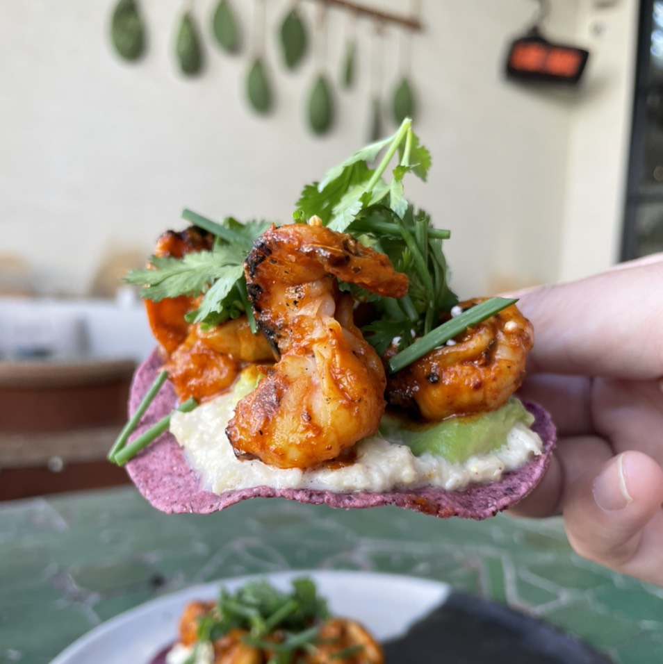 Grilled Shrimp Tostada $19 at Mírame (Mirame) on #foodmento http://foodmento.com/place/13729