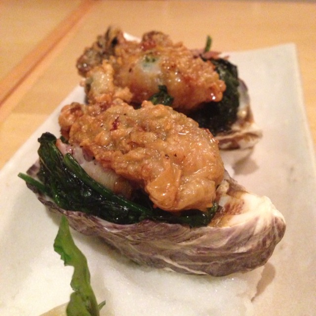 Kaki Bacon Yaki (Grilled Oysters With Bacon & Spinach) at Sun With Moon Japanese Dining & Café on #foodmento http://foodmento.com/place/1384
