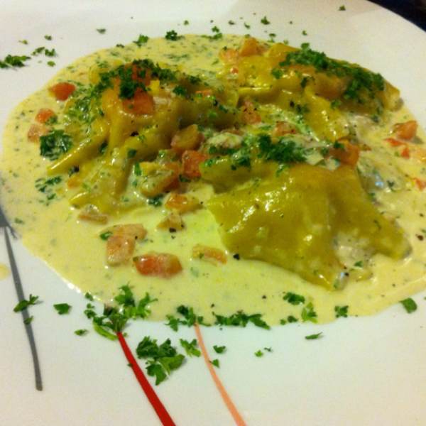 Prawn & Foie Gras Ravioli in Lemon Creme from La Petite Cuisine on #foodmento http://foodmento.com/dish/392