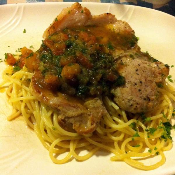 Pork Chop with Spagetti from La Petite Cuisine on #foodmento http://foodmento.com/dish/393
