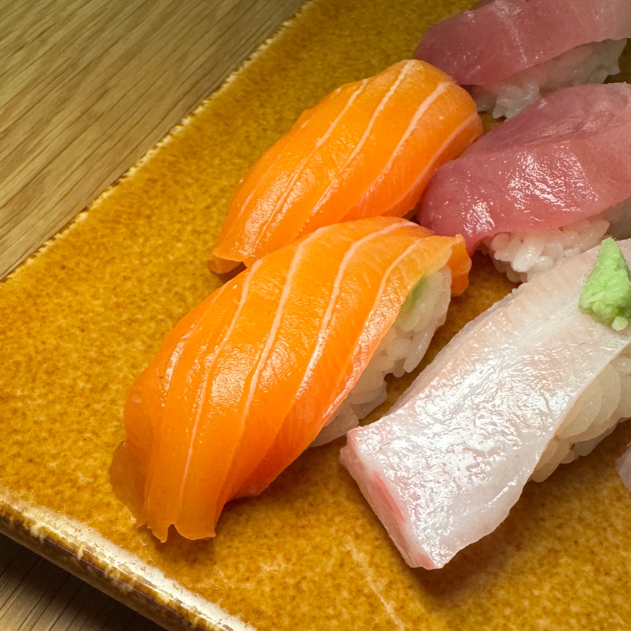 Fuji Sake Nigiri (Mt Fuji Salmon) $15 at n/soto on #foodmento http://foodmento.com/place/13997