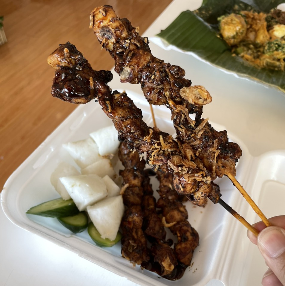 Sate Ayam Ketupat (Chicken Satay With Rice Cakes) $10 at Cana Kitchen on #foodmento http://foodmento.com/place/13999