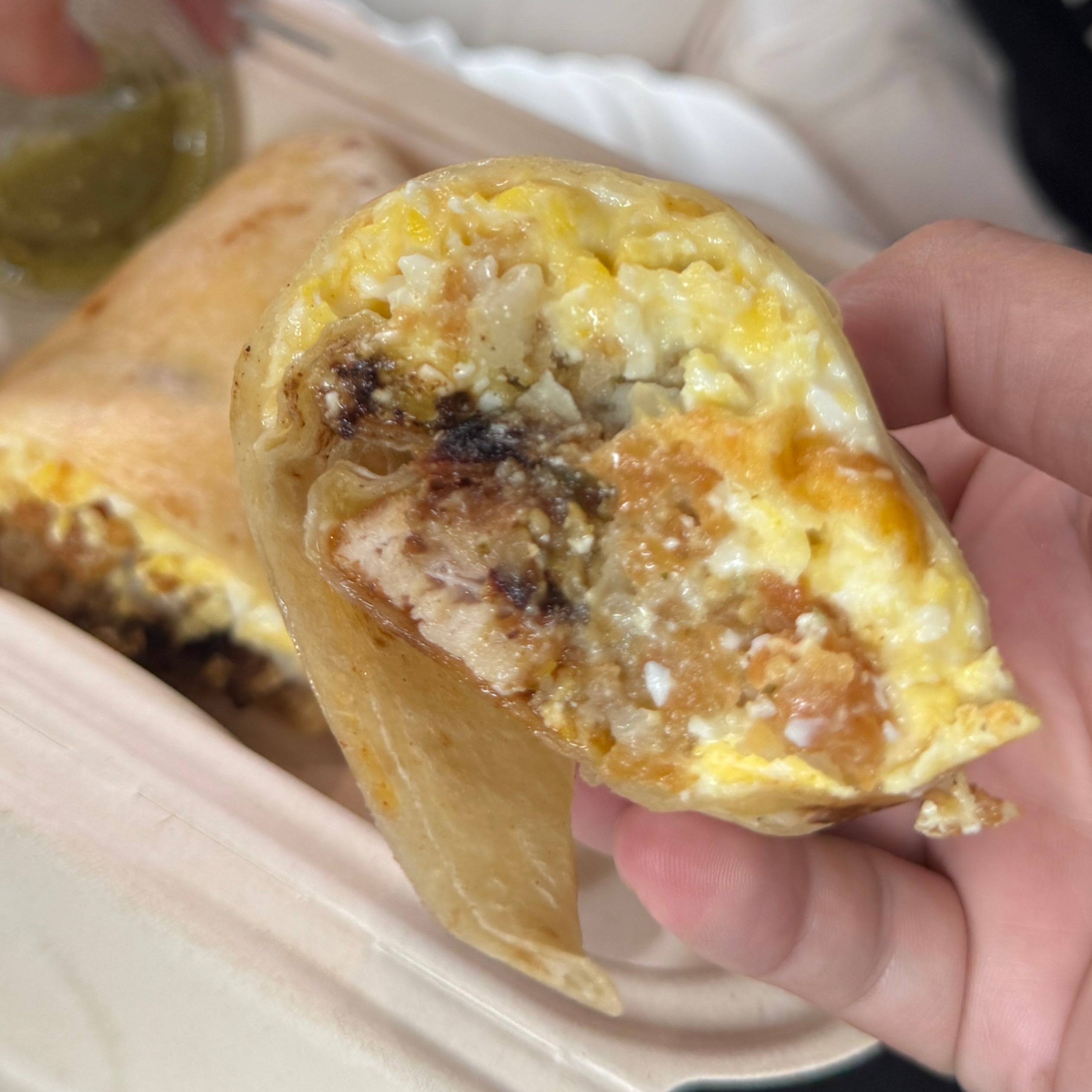 Breakfast Burrito With Pork Belly $12 from Macheen on #foodmento http://foodmento.com/dish/55562