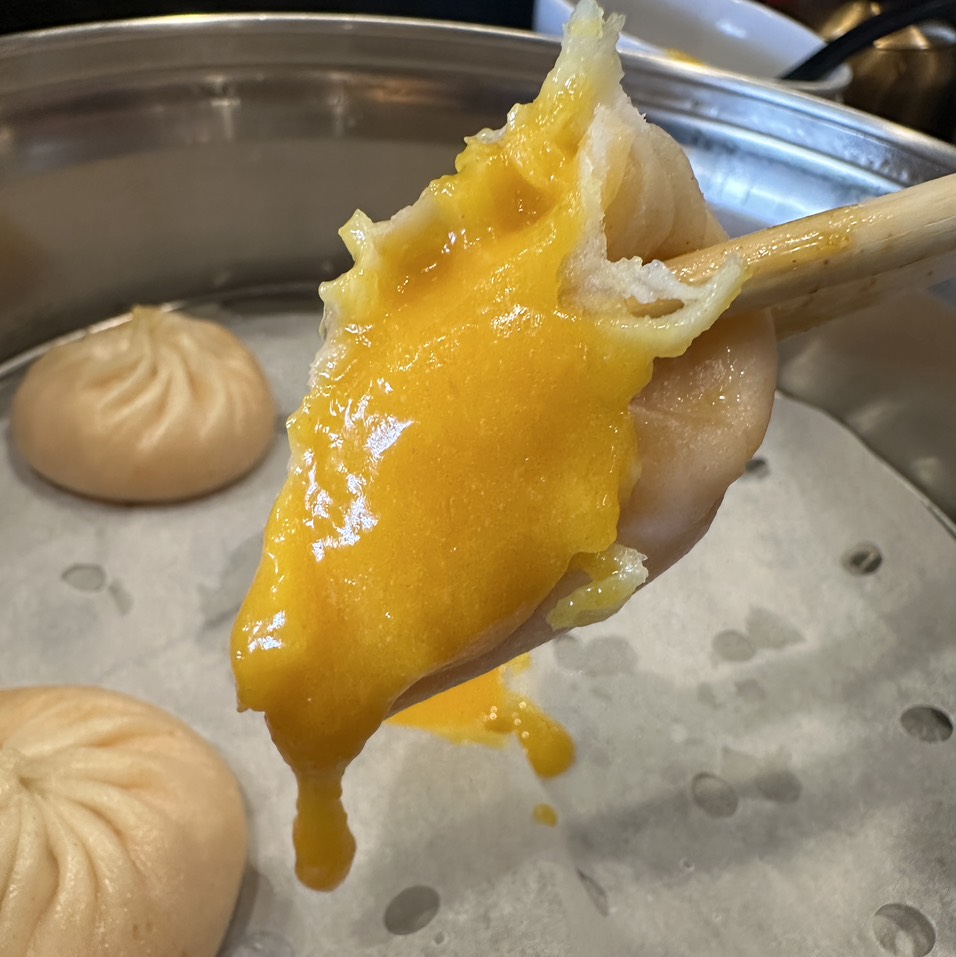Molton Salty Egg Custard Xiao Long Bao (5pc) $7 from Thumbling on #foodmento http://foodmento.com/dish/56174