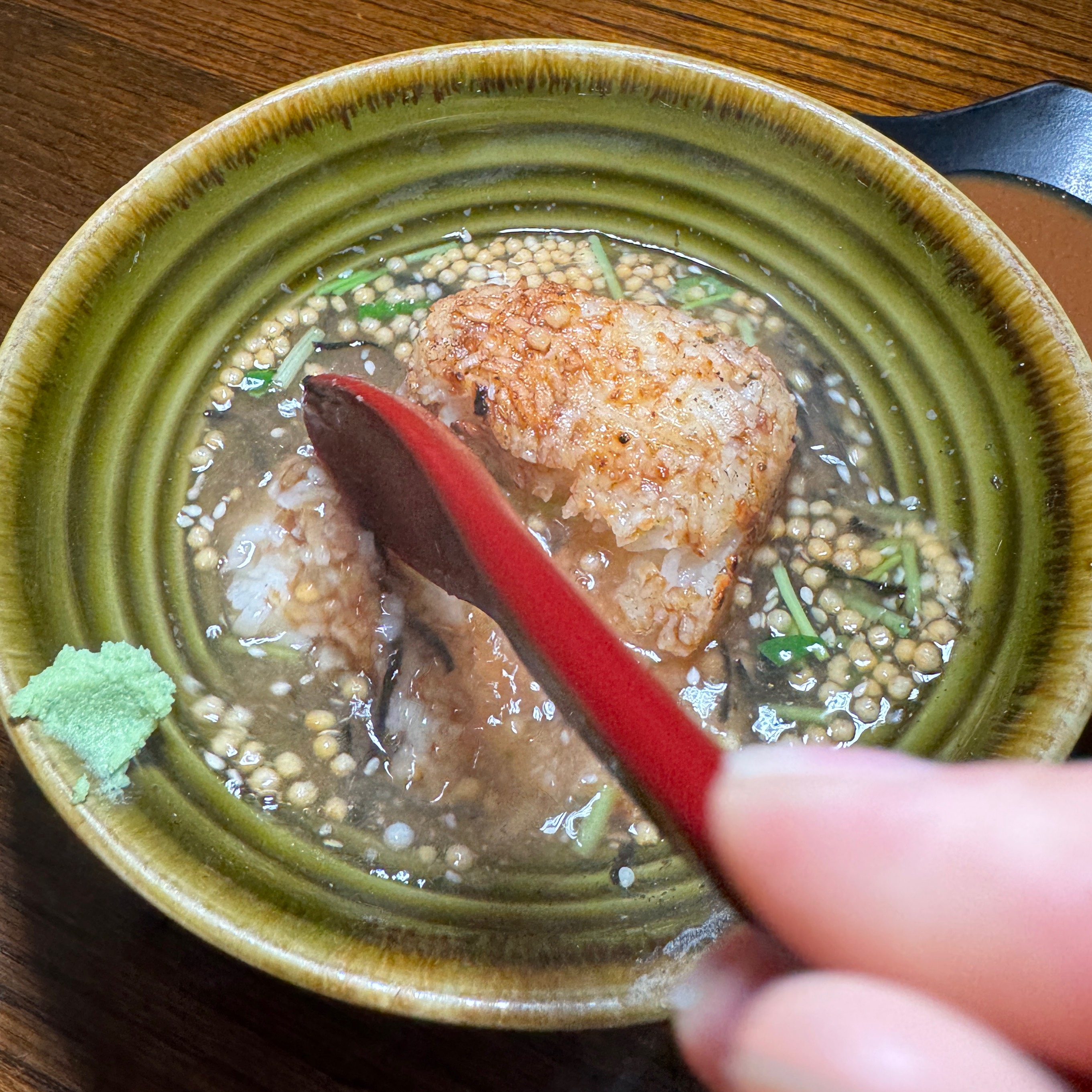 Yakionigiri Chazuke With Salmon $14 at Yakitori Koshiji on #foodmento http://foodmento.com/place/14611