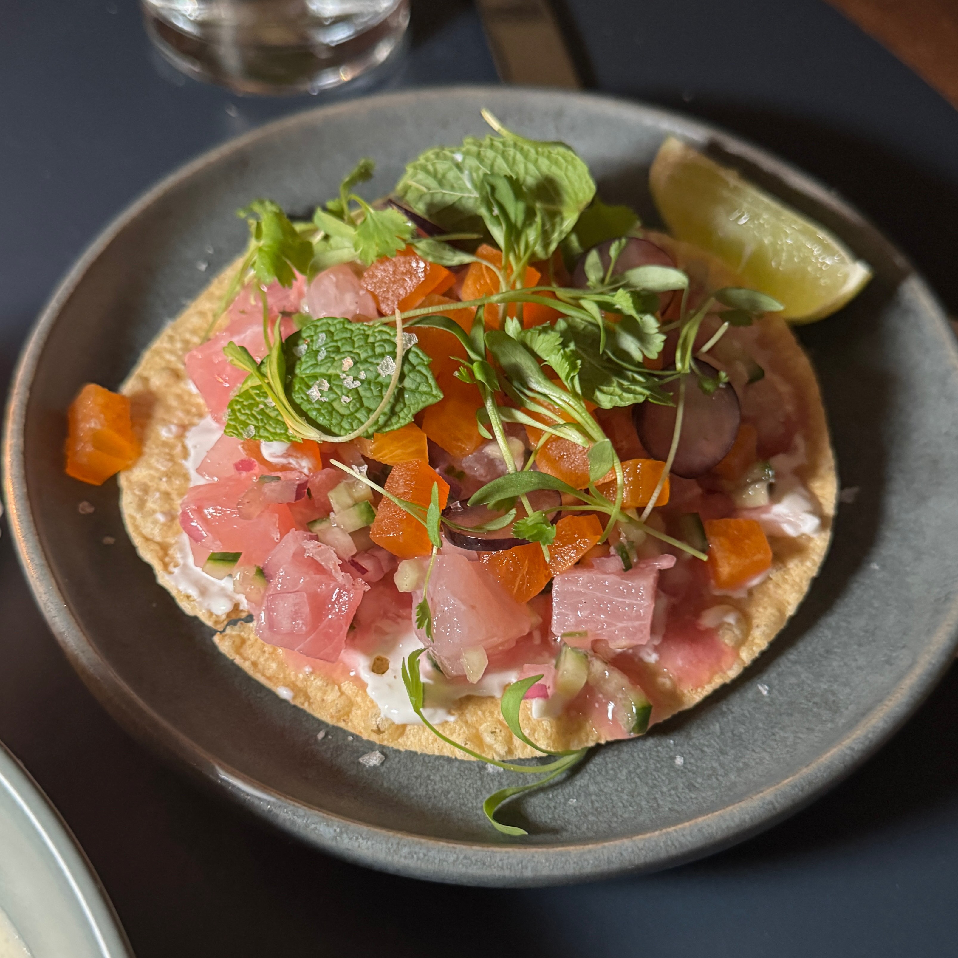 Fuyu Tostadas (Yellowtail) $18 from Loreto on #foodmento http://foodmento.com/dish/59307