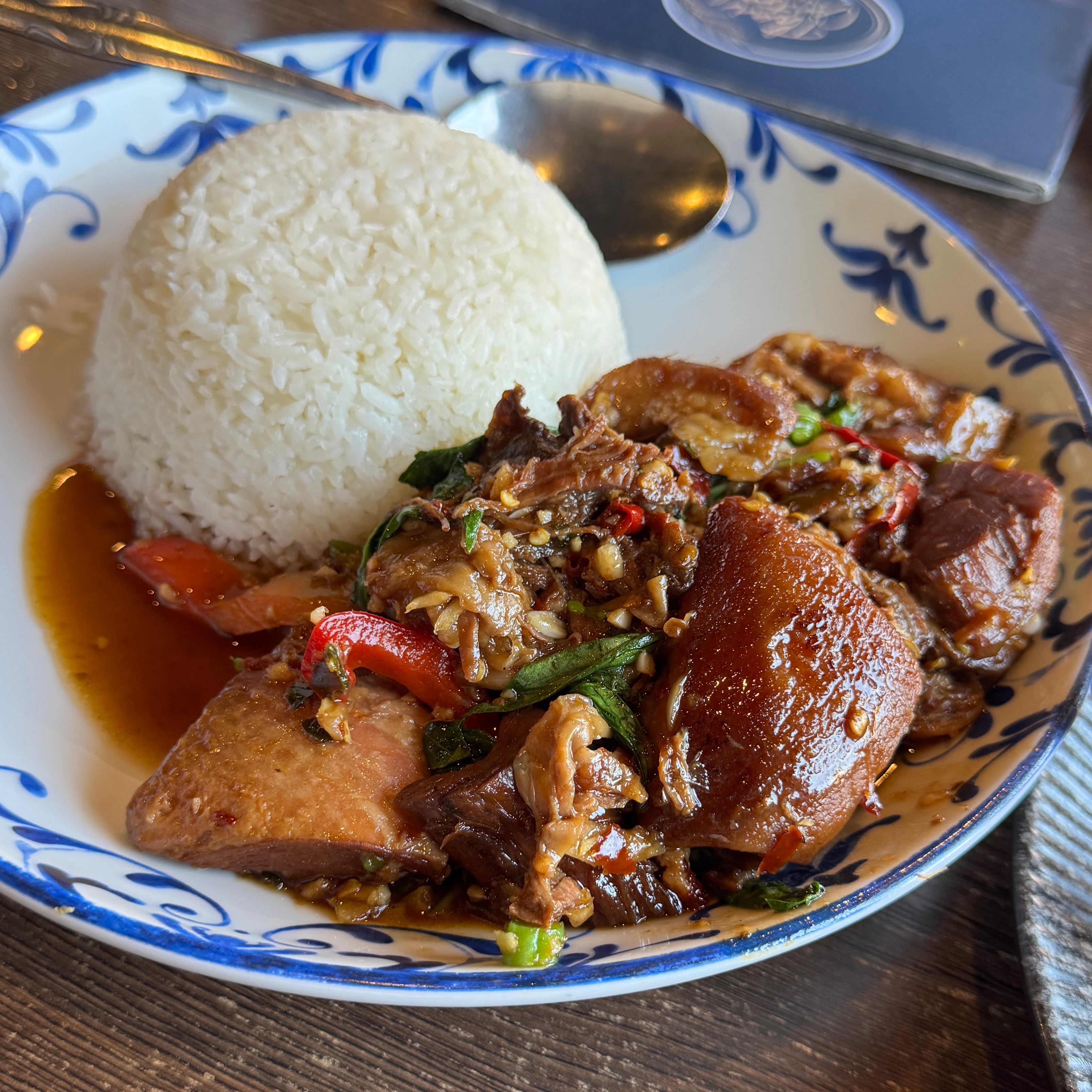 Basil Stewed Pork Leg $16 from Thai Central Cuisine on #foodmento http://foodmento.com/dish/59087
