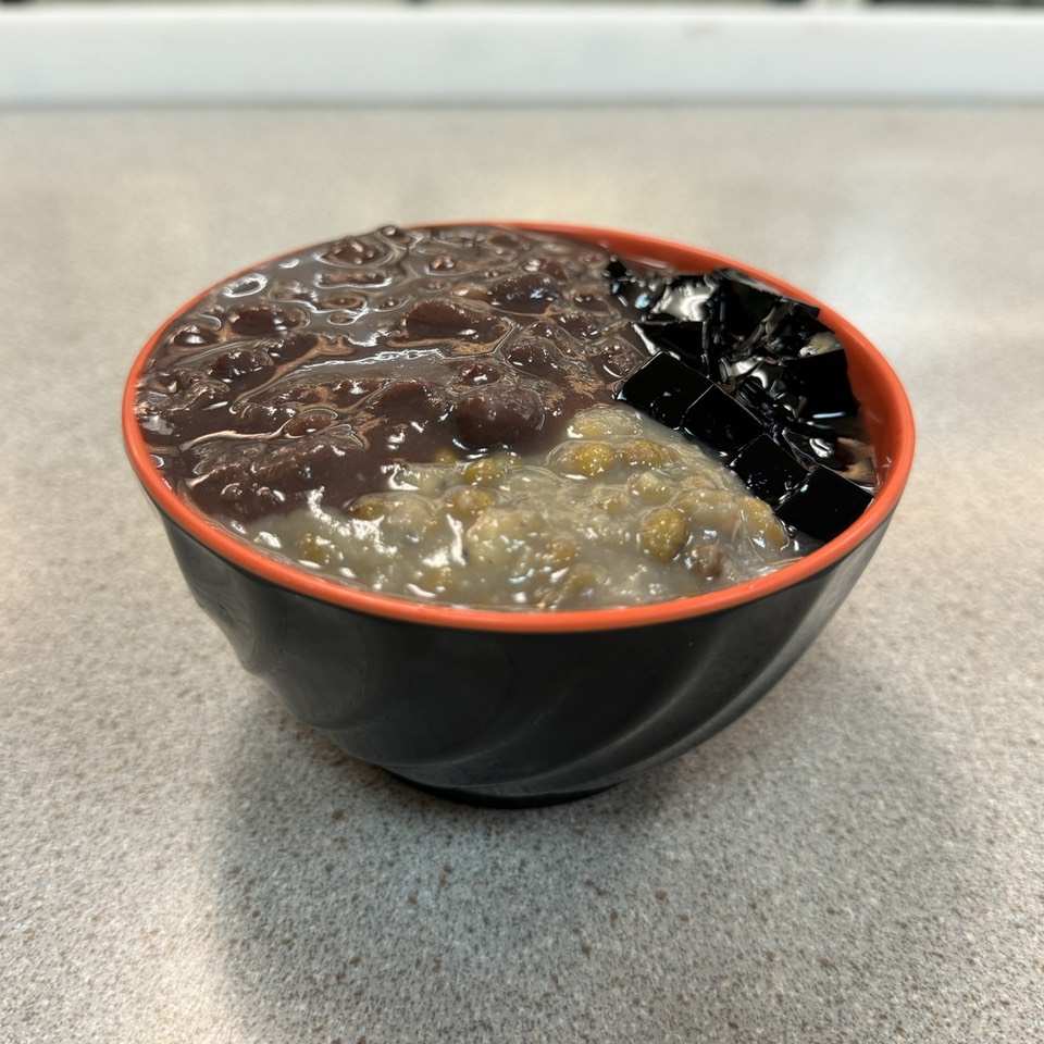 Soy Pudding With Red Bean, Green Bean, Grass Jelly $8 at Excellent Tofu & Snacks Ltd on #foodmento http://foodmento.com/place/14727