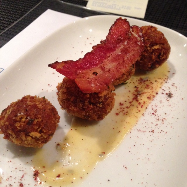 Porcini Croquette, Blue Cheese Cream, Bacon (Special) at Lolla on #foodmento http://foodmento.com/place/1475