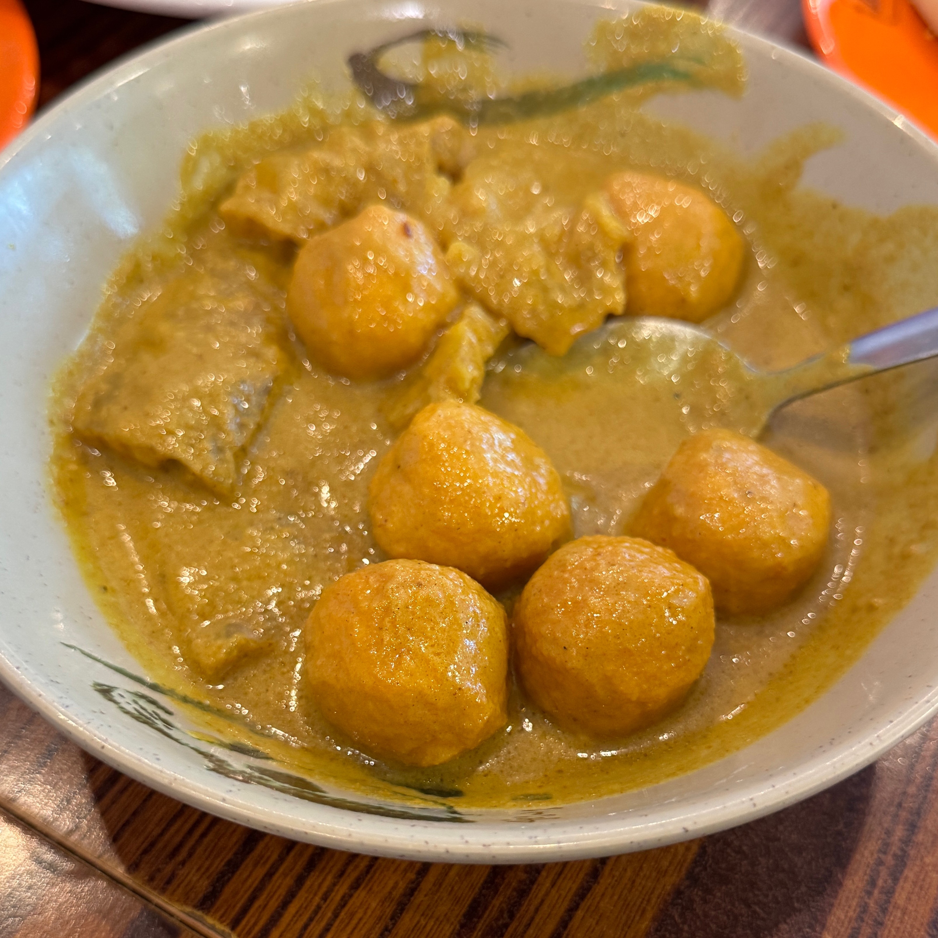Curry With Fried Fish Balls And Pork Skin $9.25 at Alice's Kitchen (Temple City) on #foodmento http://foodmento.com/place/14760