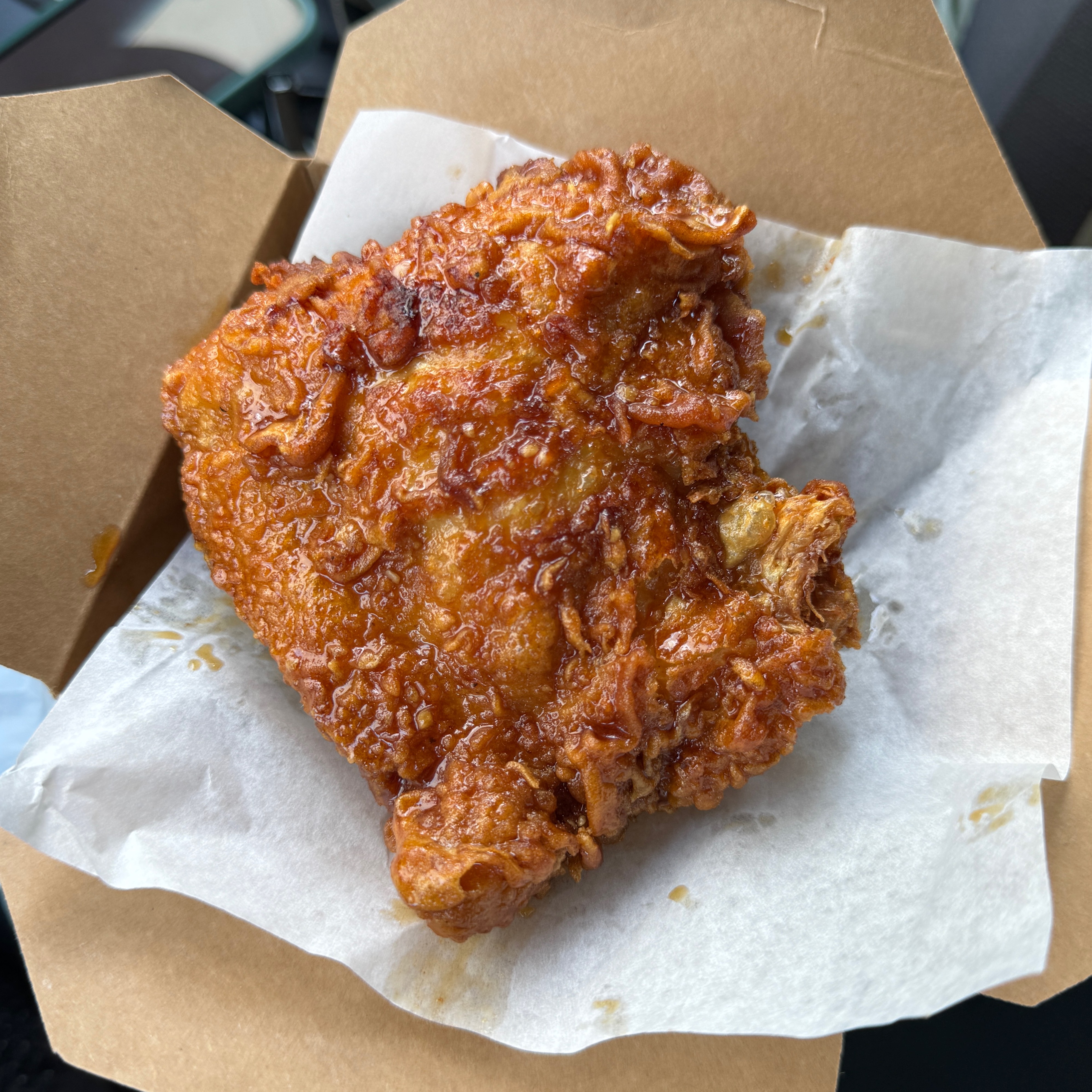 Fried Chicken Thigh (Honey Soy Garlic) $5 at Honey Dress Fried Chicken on #foodmento http://foodmento.com/place/14770