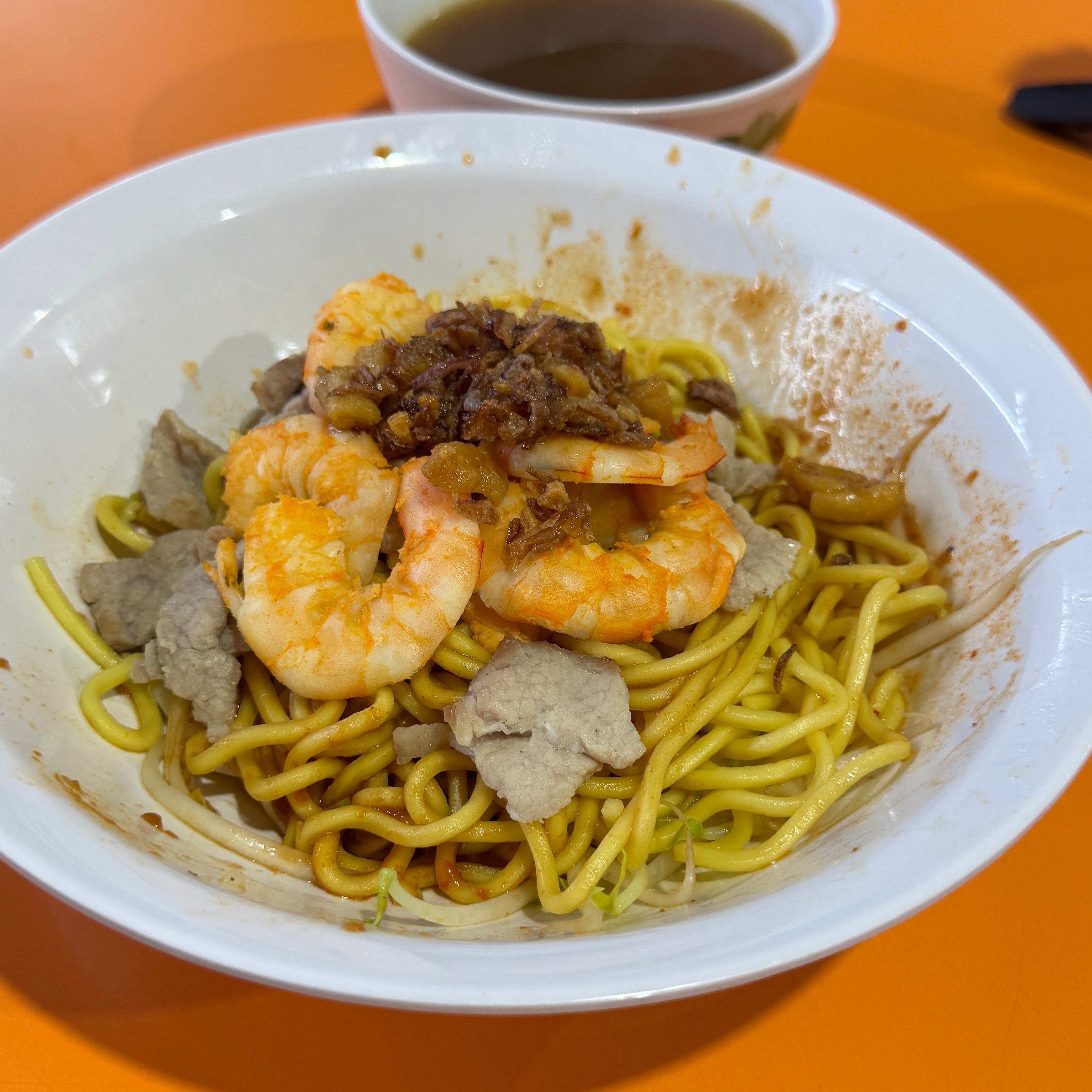 Prawn & Pork Noodle (Yellow Noodle, Dry) $5 at 545 Whampoa Prawn Noodles on #foodmento http://foodmento.com/place/15318