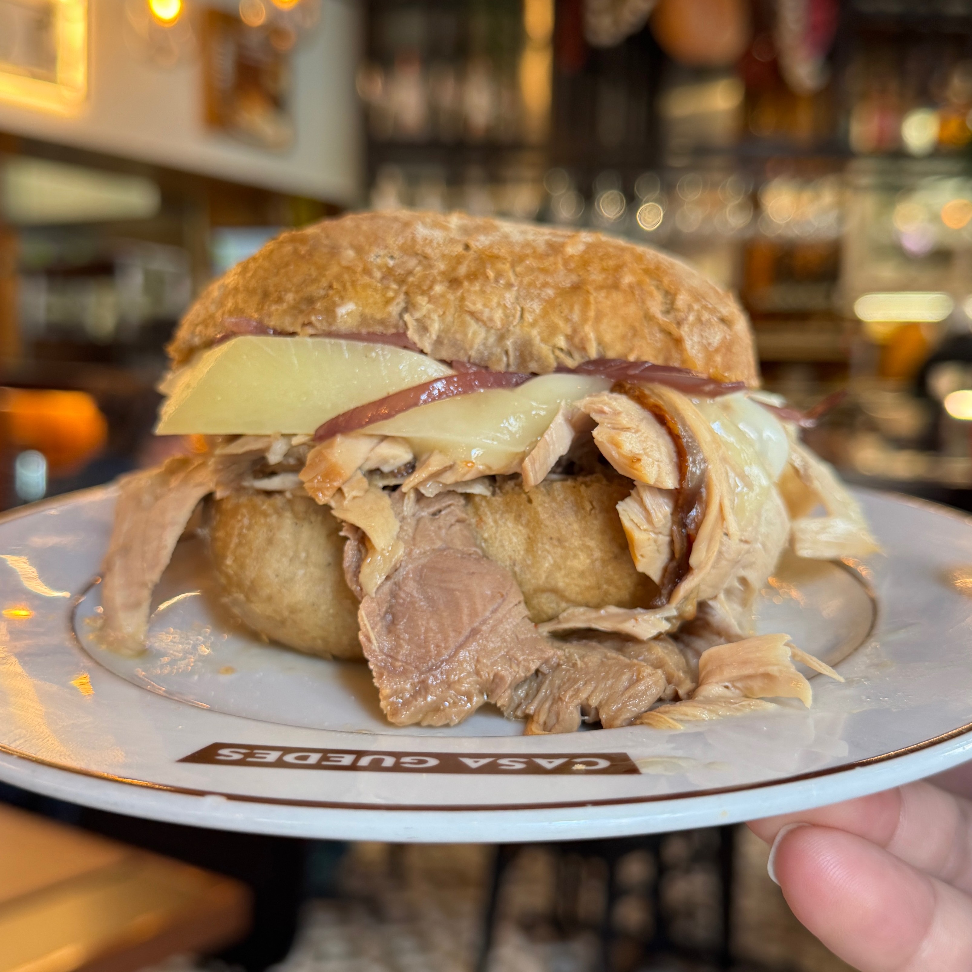 Roasted Pork Sandwich With Cheese, Caramelized Onion $7.90 at Casa Guedes Progresso on #foodmento http://foodmento.com/place/15510