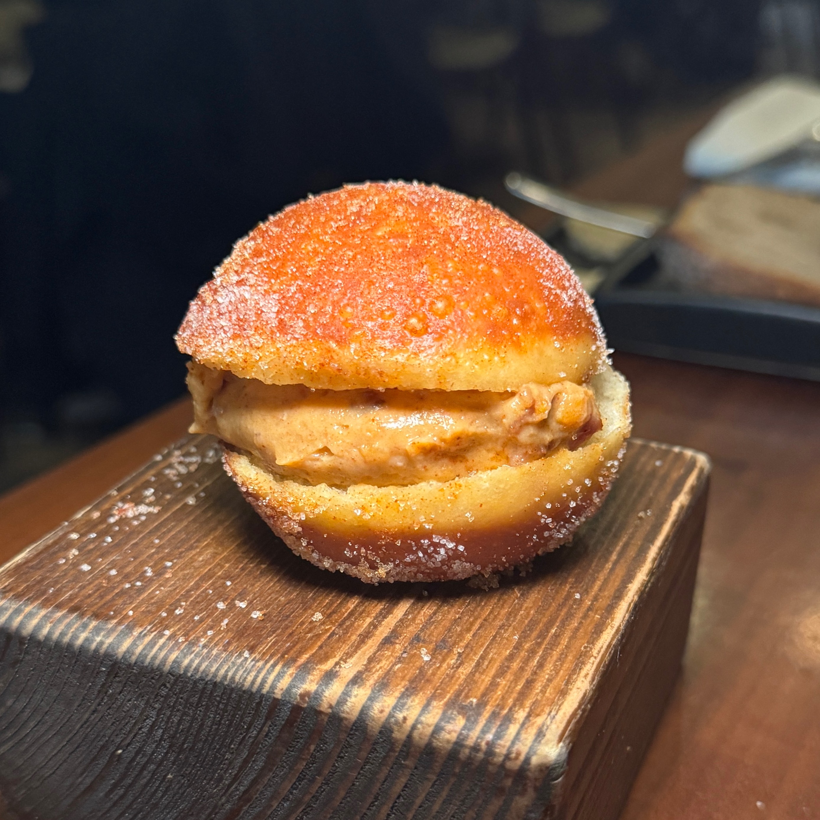 Bola de Berlim (Pata Negra Ham, Bacon Donut) $4 at Mito on #foodmento http://foodmento.com/place/15514