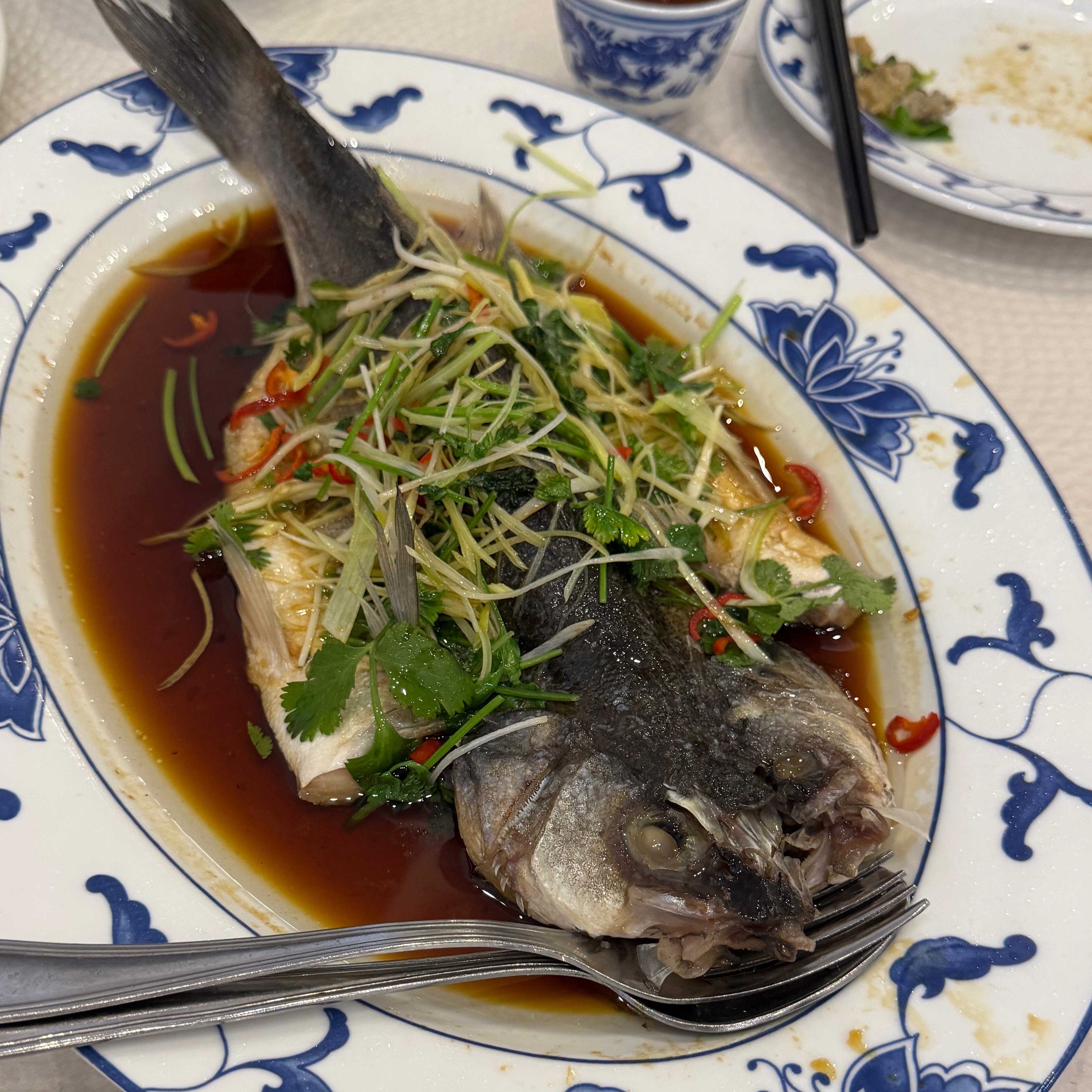 Steamed Whole Sea Bass $39 at Hong Kong Grande Palácio on #foodmento http://foodmento.com/place/15521