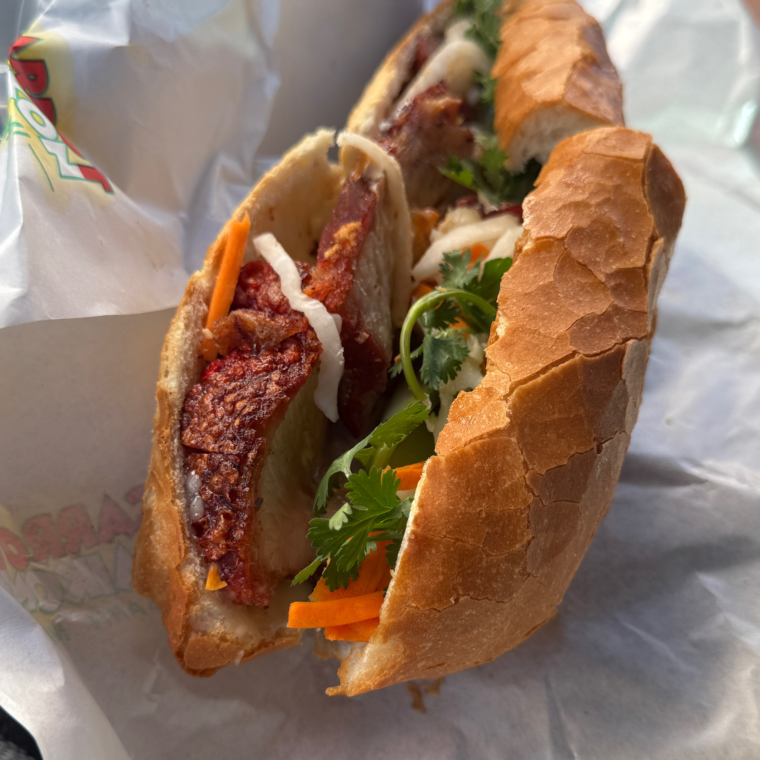 Crispy Pork Belly Banh Mi (Heo Quay) $8.60 at Carrot & Daikon Banh Mi - Bolsa on #foodmento http://foodmento.com/place/15610
