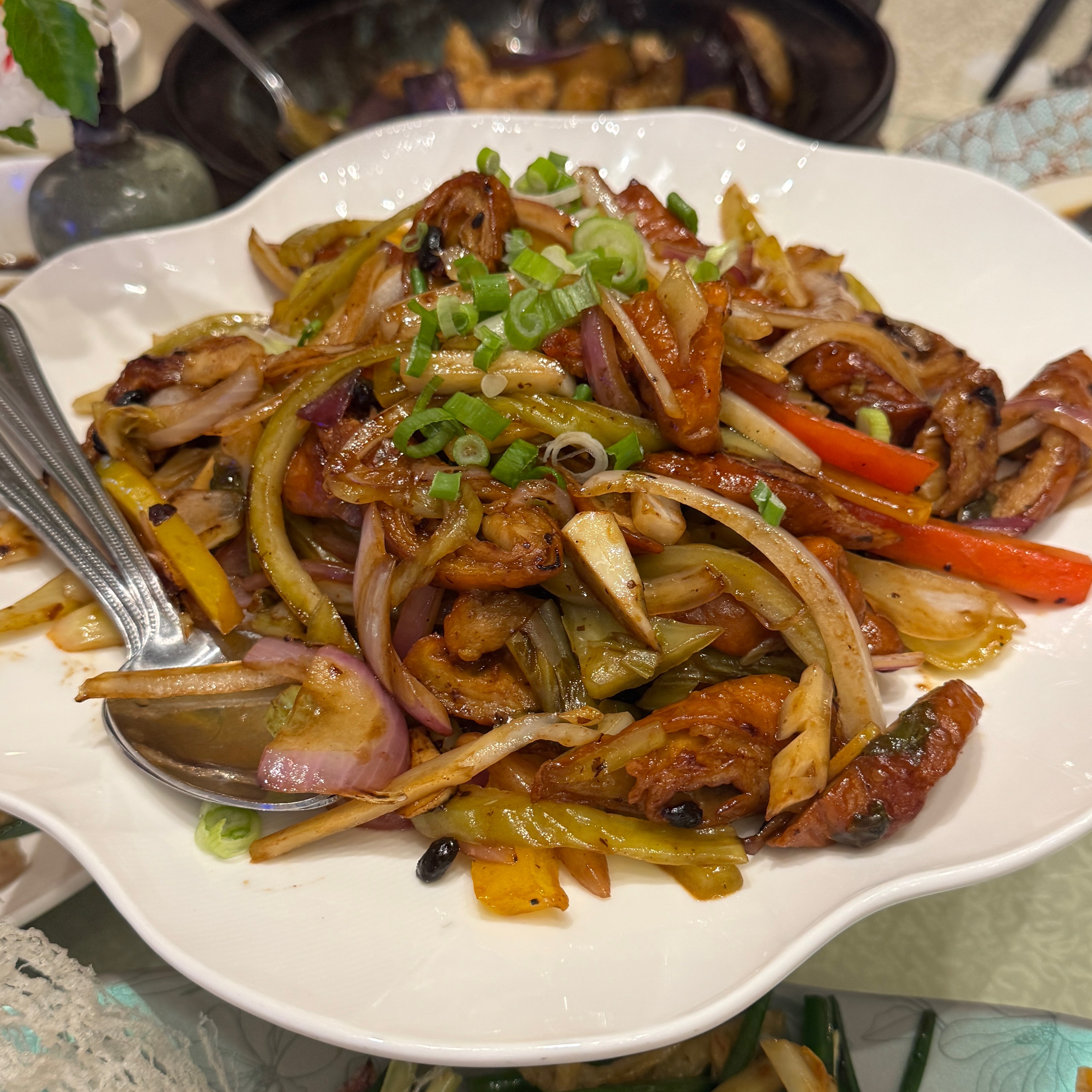 Stir Fried Pork Intestines, Pickled Mustard Greens $33 on #foodmento http://foodmento.com/dish/63064