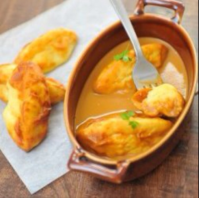 Fish Quenelle (baked in dough in crayfish bisque) on #foodmento http://foodmento.com/dish/823