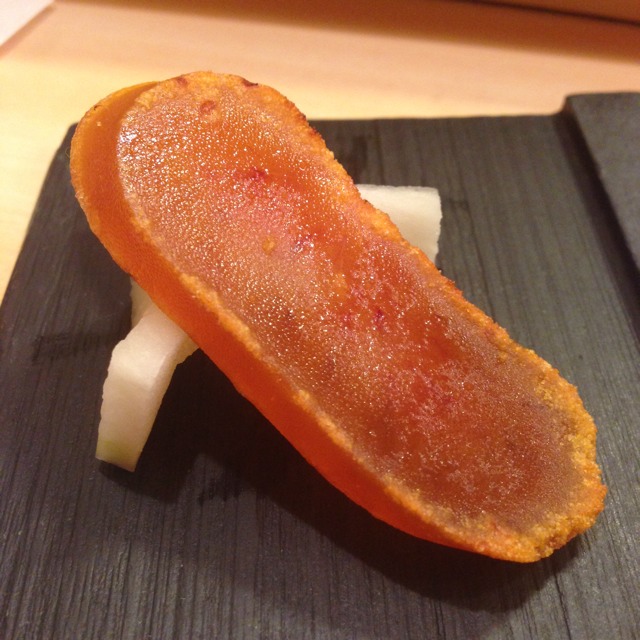Karasumi (Grilled Cured Roe) at 正寿司 on #foodmento http://foodmento.com/place/2253