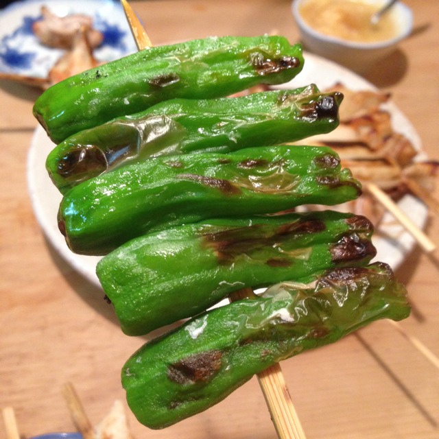 Grilled Shishito Peppers from 鳥やき 宮川 on #foodmento http://foodmento.com/dish/9052