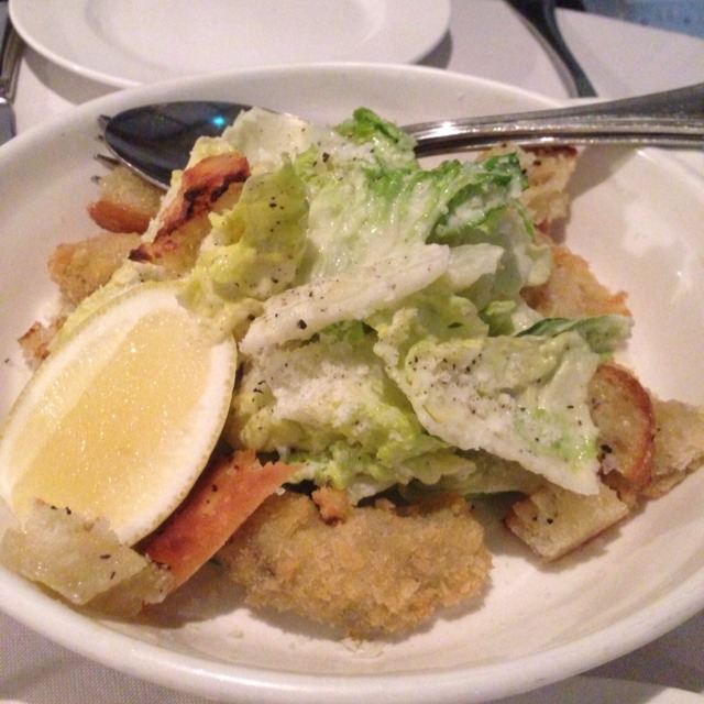 Luke's Caesar Salad (w Fried Oyster) at Luke's Oyster Bar & Chop House on #foodmento http://foodmento.com/place/245