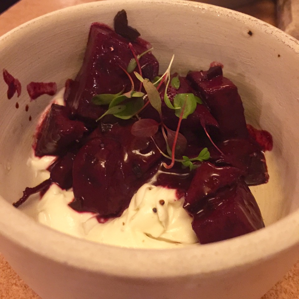 Blackberry Marinated Beets w/ Goat Cheese - Provisions​ at State Bird Provisions on #foodmento http://foodmento.com/place/2579