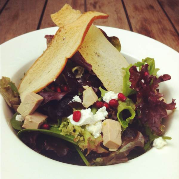 Salad: Terrine de Foie Gras, Berries, Pomegranate...) from Da Paolo Bistro Bar on #foodmento http://foodmento.com/dish/949