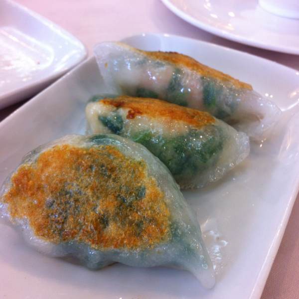 Pan fried Shrimp & Chive Dumplings from 四五六上海菜館 Restaurant 456 on #foodmento http://foodmento.com/dish/926