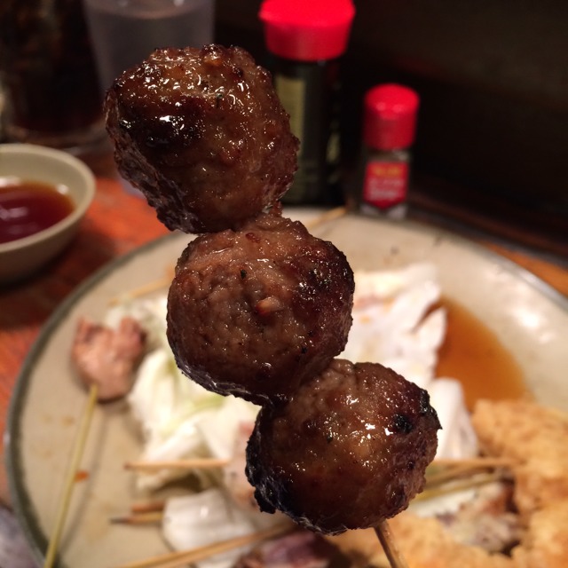 Tsukune (Beef Meatball) at Yakitori Taisho on #foodmento http://foodmento.com/place/2762