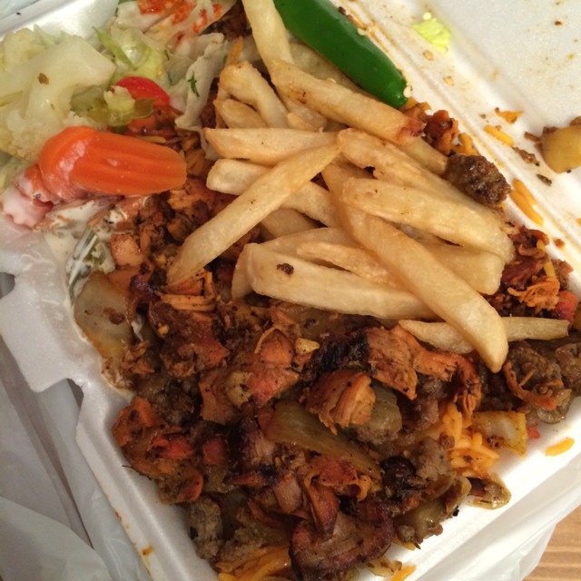 Chicken & Lamb Combo Over Rice at Halal Cart 58th St & Columbus Ave on #foodmento http://foodmento.com/place/2828