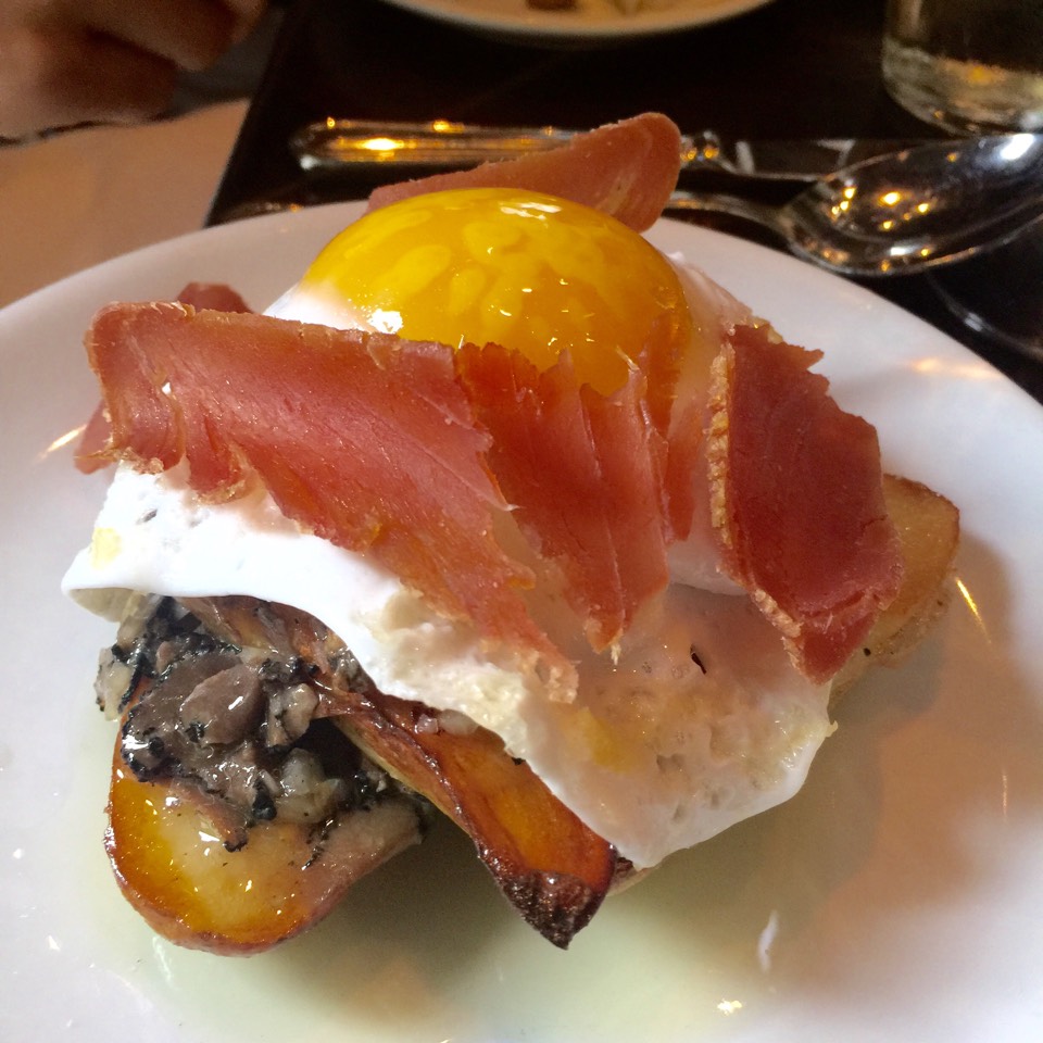 Duck Egg with Mojama and Black Truffles $25 from Casa Mono / Bar Jamon on #foodmento http://foodmento.com/dish/3236