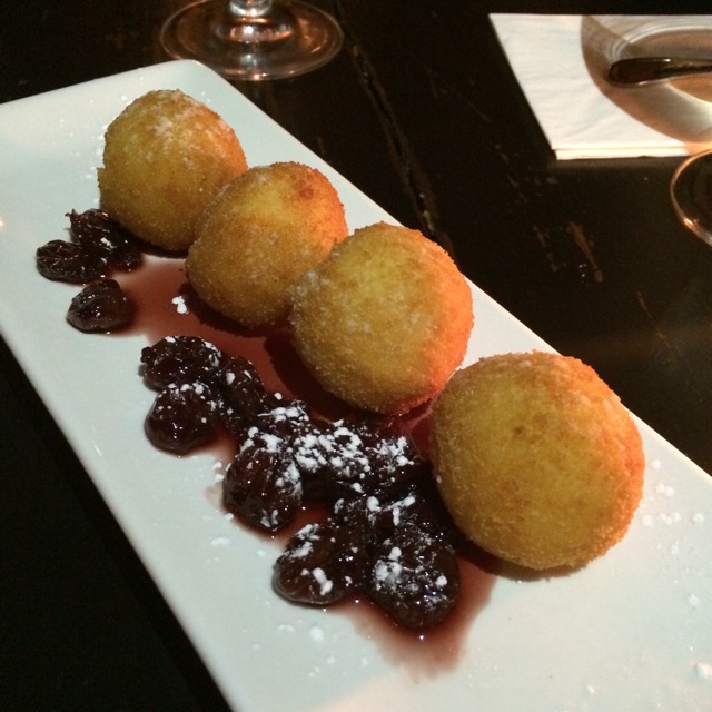 Leche Frita (Basque Style Fried Custard With Drunken Cherries) from Tia Pol on #foodmento http://foodmento.com/dish/10114